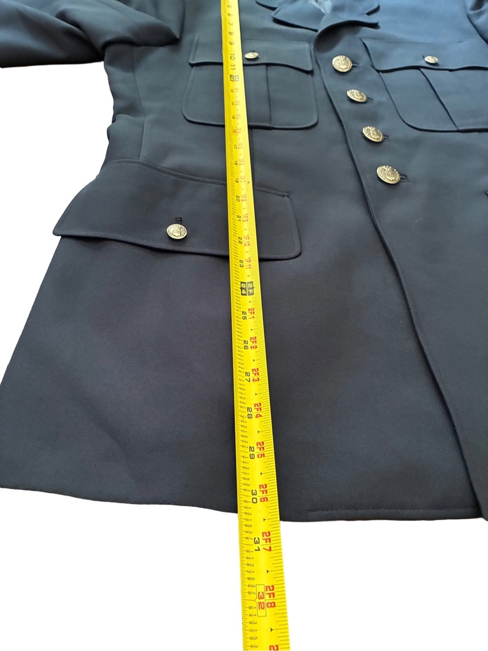 Vintage 1990 USAF Senior Airman E4 Dress Blue Military Coat 41R - Picture 7 of 16